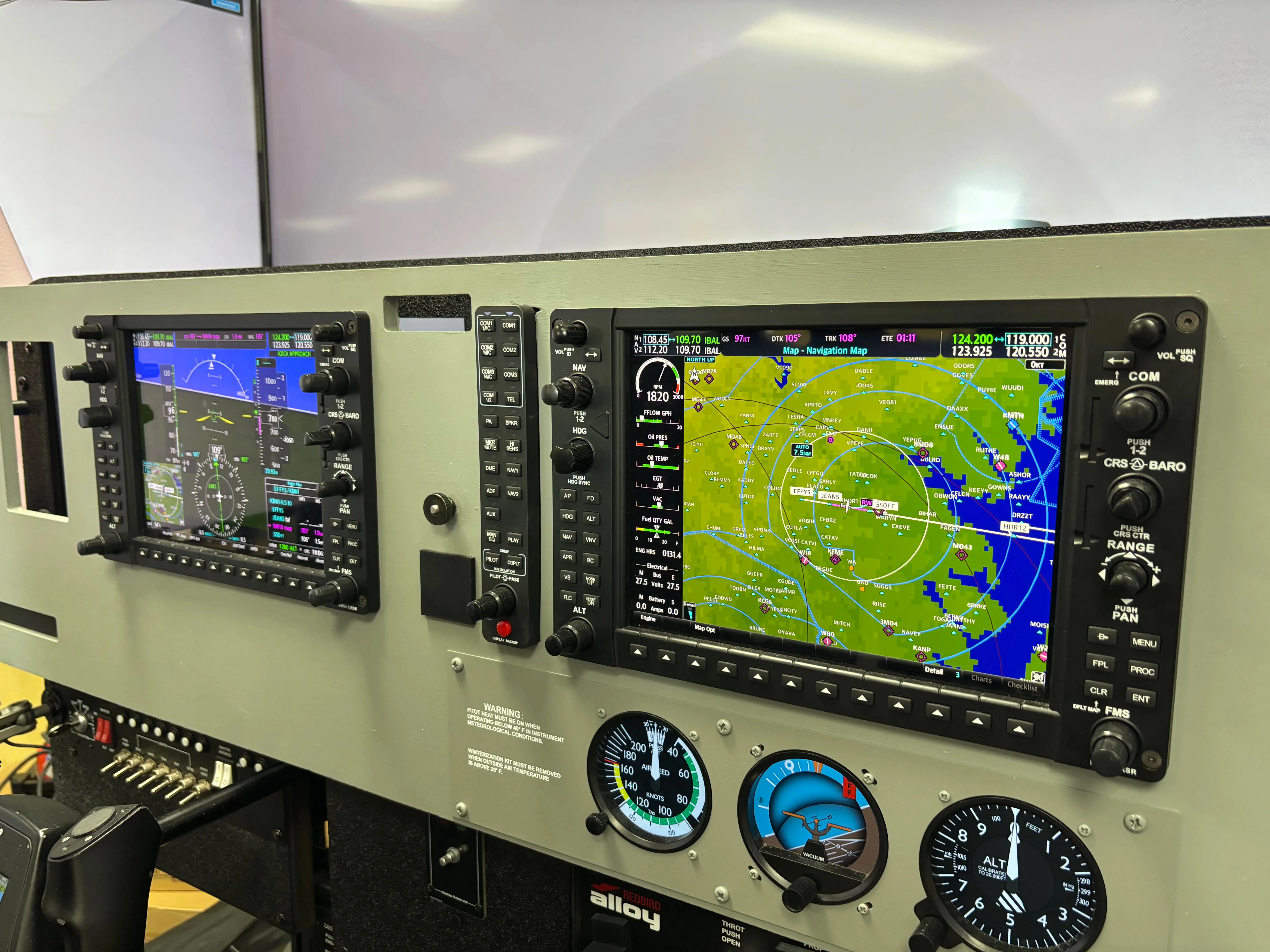 SG-2 simulator panel display